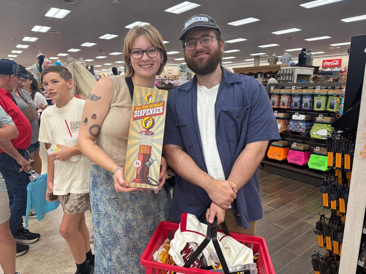 Brooke Ball and Robert Stubbs picked up a Buc-ee’s beverage dispenser after seeing it on TikTok.