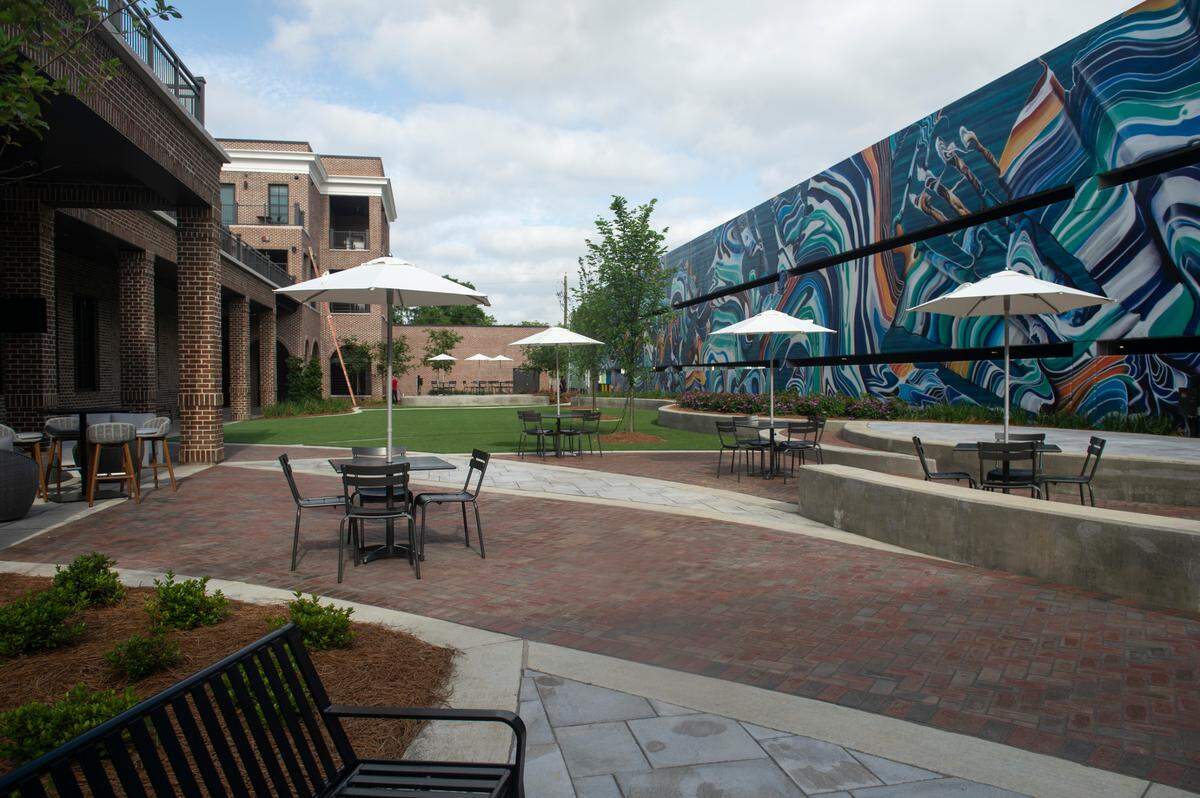 The courtyard at OS 1515 in Ocean Springs is a favorite spot for those who choose dishes from about eight restaurants at Crave food hall.