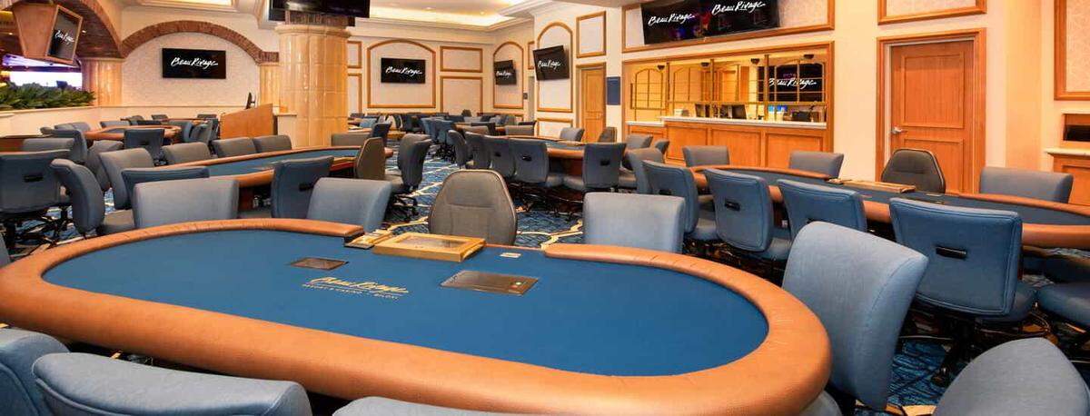A new poker room has opened at the Beau Rivage Resort & Casino in Biloxi and a new seafood restaurant is being created in the space where the previous poker room was located.