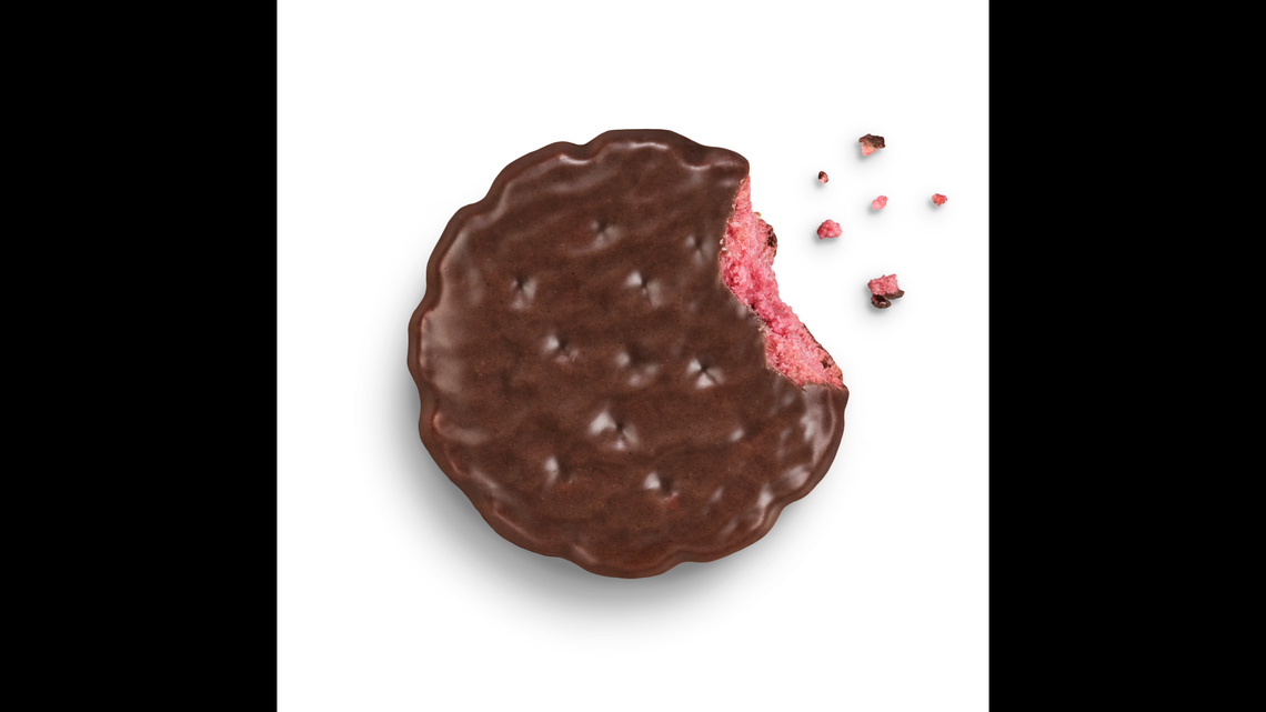 New Girl Scout Cookie Raspberry Rally is a “sister” cookie to the classic Thin Mint and will be sold online exclusively, according to Girl Scouts of the USA.