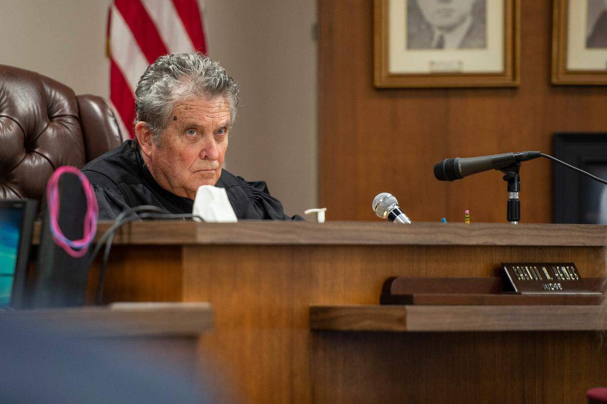 Judge Gaston Hewes presides over a pre-trial hearing for Joesph David Heard in Harrison County Court in Biloxi on Wednesday, May 18, 2022.