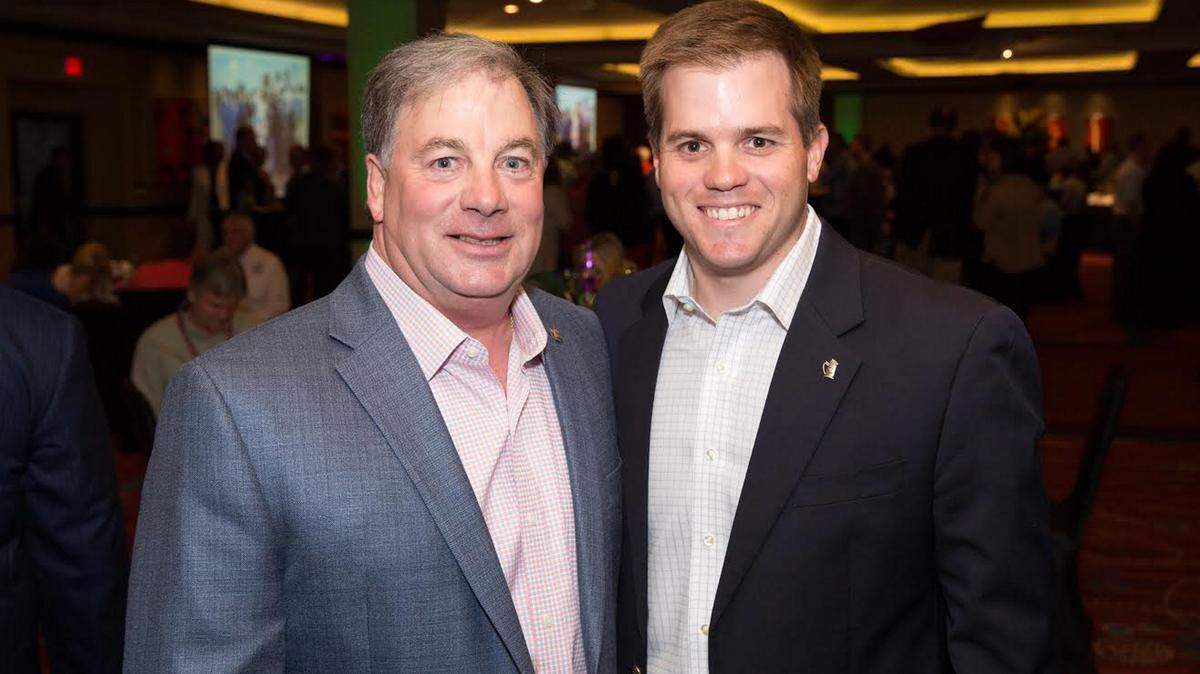 JAMES EDWARD BATES/C-SPIRE 
 F.E.B. Distributing President Frank Bertucci and son Jeff Bertucci , F.E.B. Distributing Corporate Operations, during the Pairings party at IP Casinofor the Mississippi Gulf Resort Classic.