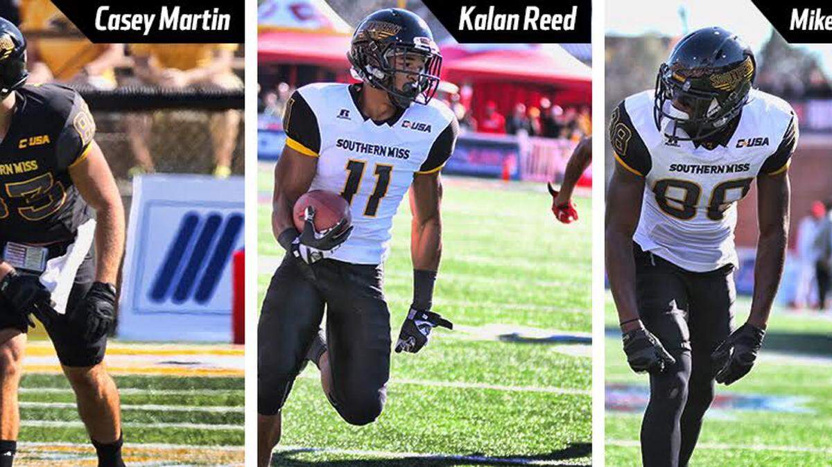 SOUTHERN MISSISSIPPI 
 Southern Miss' Casey Martin, Kalan Reed and Mike Thomas will all be playing in postseason All-Star games.
