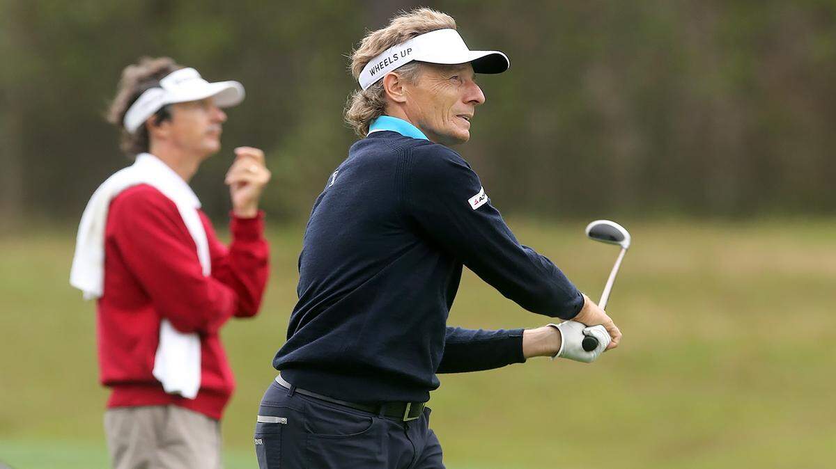 AMANDA McCOY/SUN HERALDBernhard Langer watches his ball after hitting on the fairway during last month's Mississippi Gulf Resort Classic Pro-Am at Fallen Oak.
