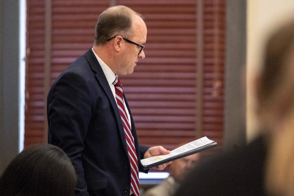 Assistant District Attorney Chris Daniel during Alan Moran’s revocation hearing at Hancock County Circuit Court in Bay St. Louis on Thursday, June 19, 2025.