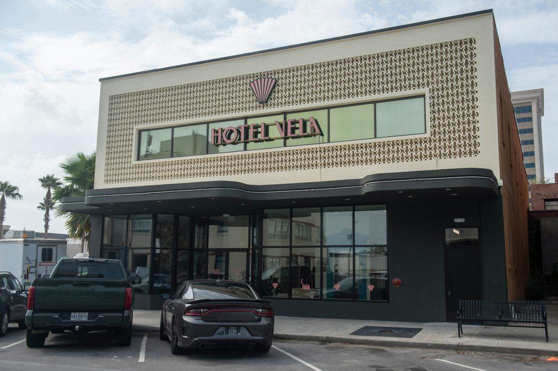 Hotel Vela and the Siren Social Club share an historic building in downtown Gulfport.