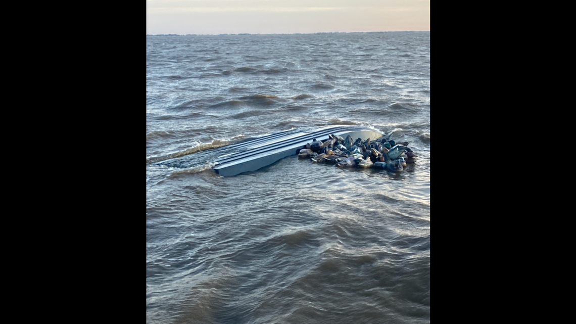 Three teens were rescued after the boat they were in capsized in rough waters on Vermilion Bay, according to the Louisiana Department of Wildlife and Fisheries.