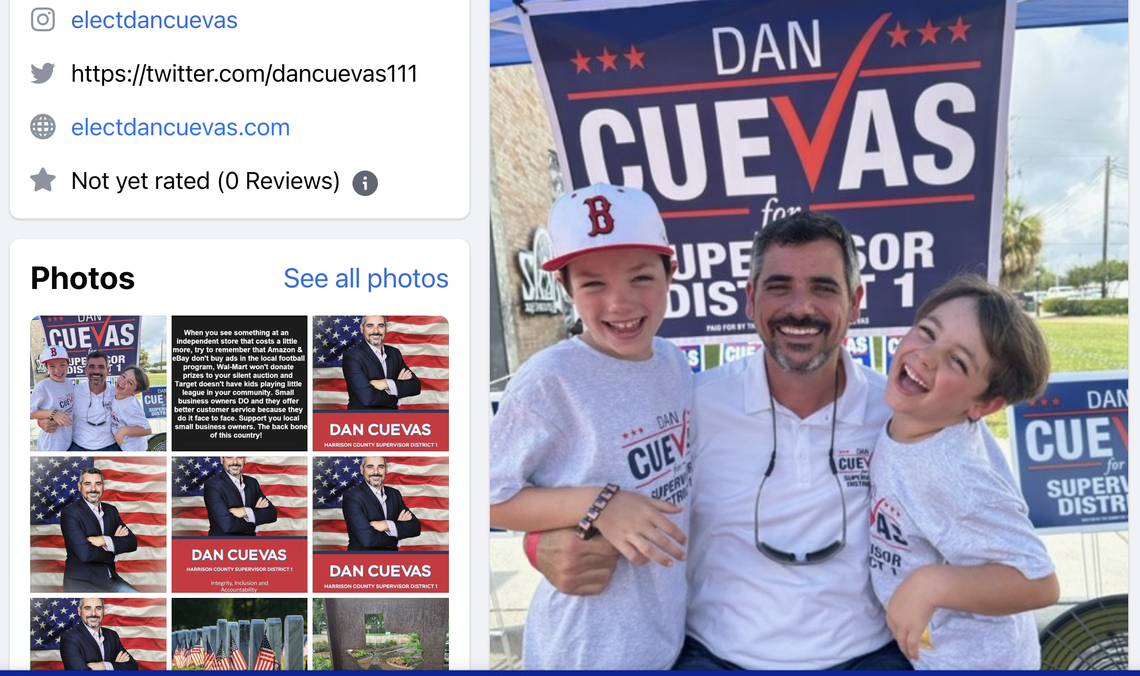 Dan Cuevas, a candidate for Harrison County District 1 Supervisor, had to remove his wife, WLOX-TV personality Carrie Duncan, from his political campaign.