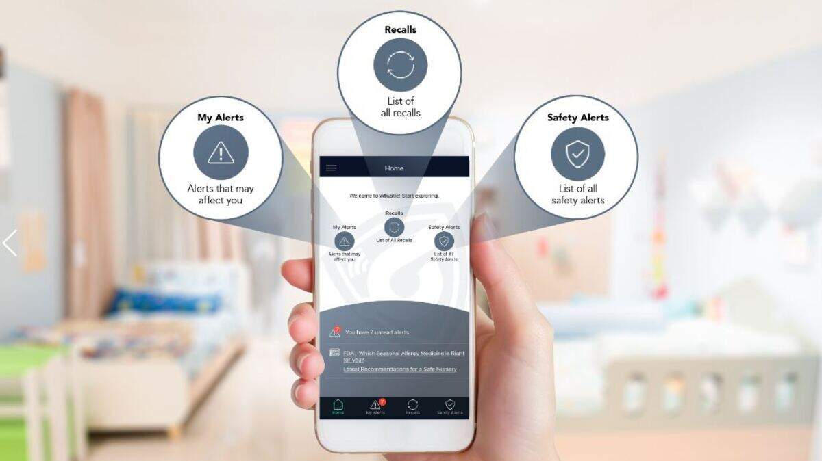 The new Whystle app created by Gulfport High graduate Lauren Hash Bell provides information about food and product recalls and safety information.