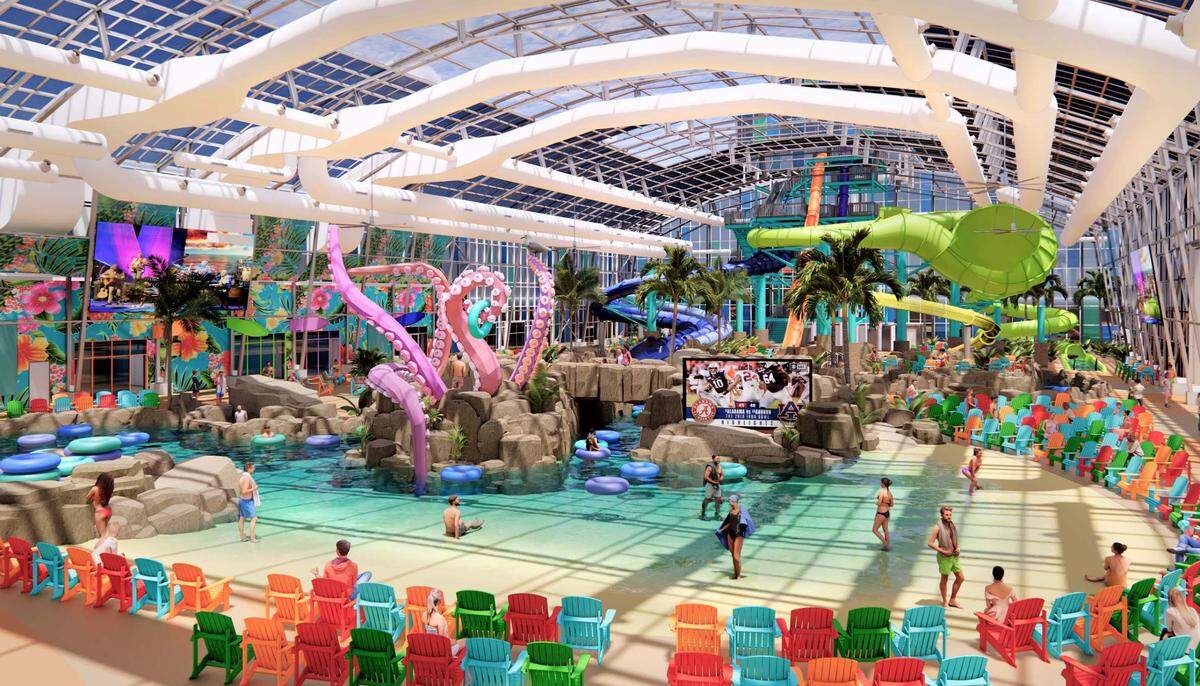 Tropic Falls indoor waterpark is opening at OWA at Foley, Alabama.