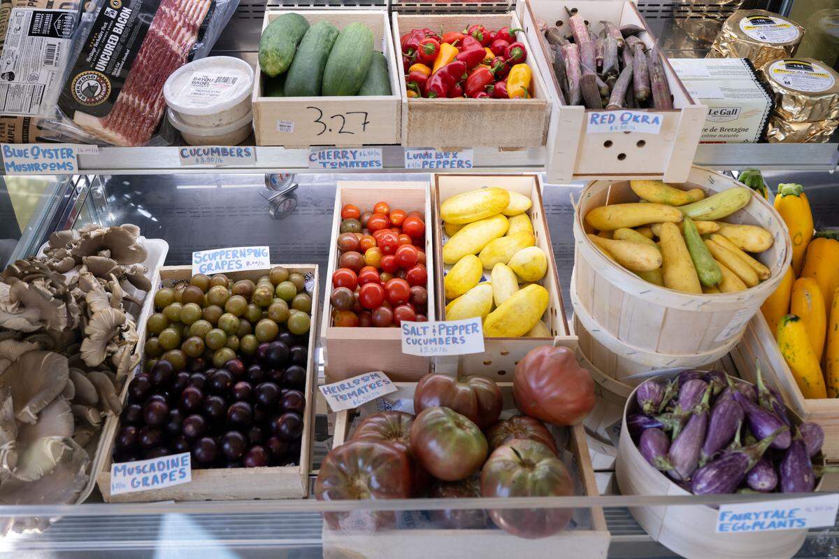 Fresh produce at St. James Cheese Company in Pass Christian.