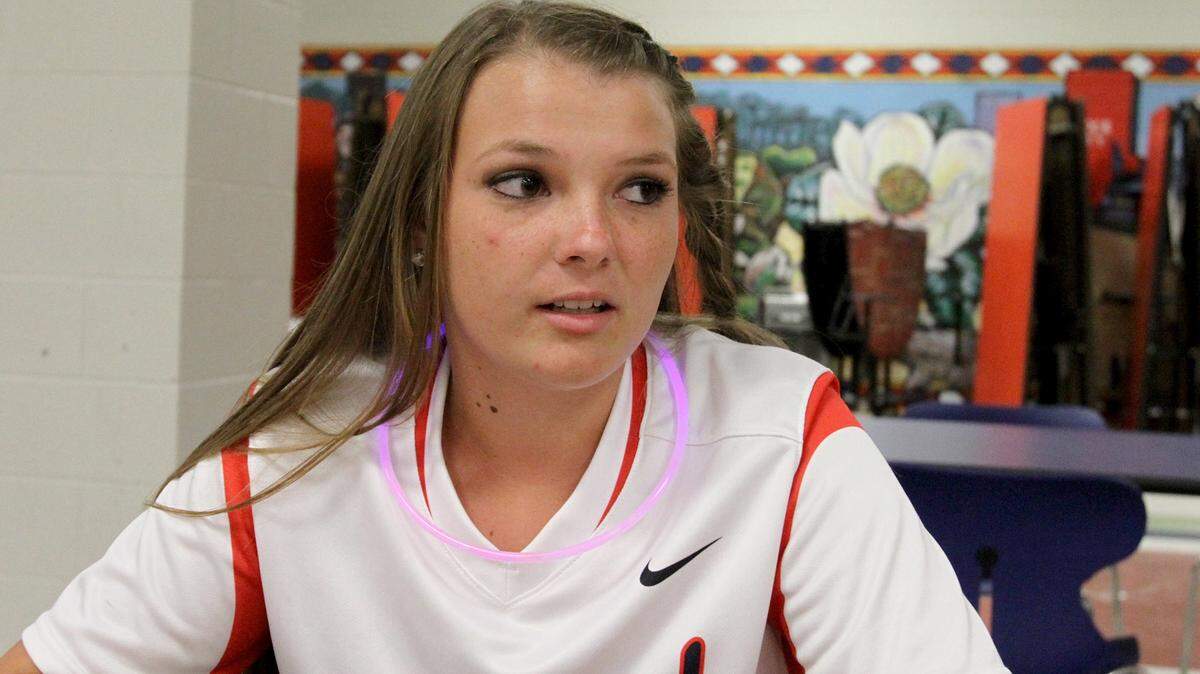 TIM ISBELL/SUN HERALD 
 Hancock High's Kaylan Ladner threw a no-hitter Monday.