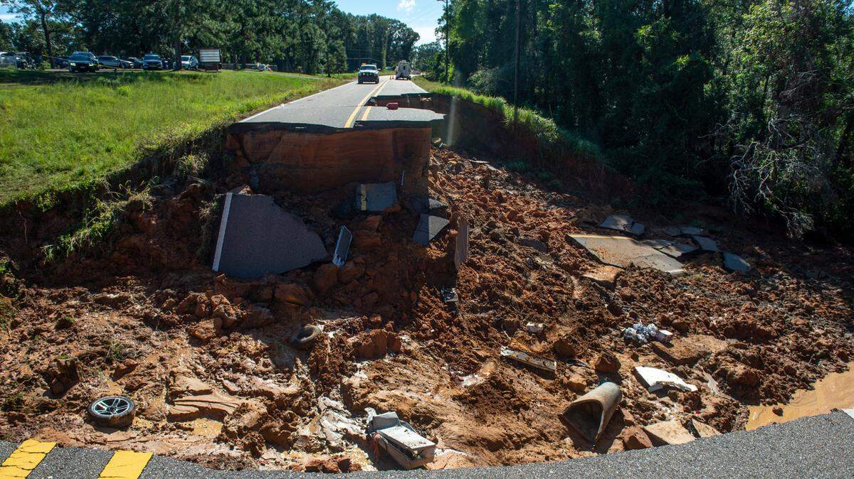 A portion of Highway 26 in George County reopened Wednesday, Nov. 10, 2021, after it was washed out by Hurricane Ida.