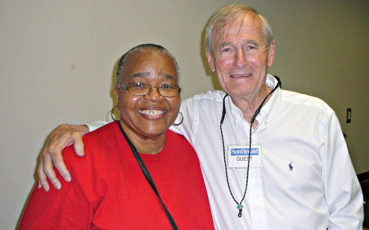 Two of the Sun Herald’s most popular employees are pictured, both now deceased: longtime newsroom receptionist and senior assistant Ruby Grace and publisher Roland Weeks.