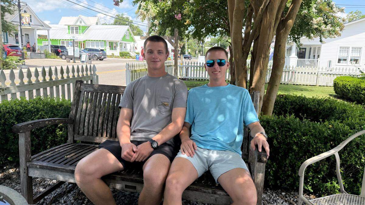 Brooks Ilgenfritz (right) and Henry Nunmaker (left) leave for the United States Merchant Marine Academy on July 3. There, they will receive rigorous academic, professional and physical maritime training.