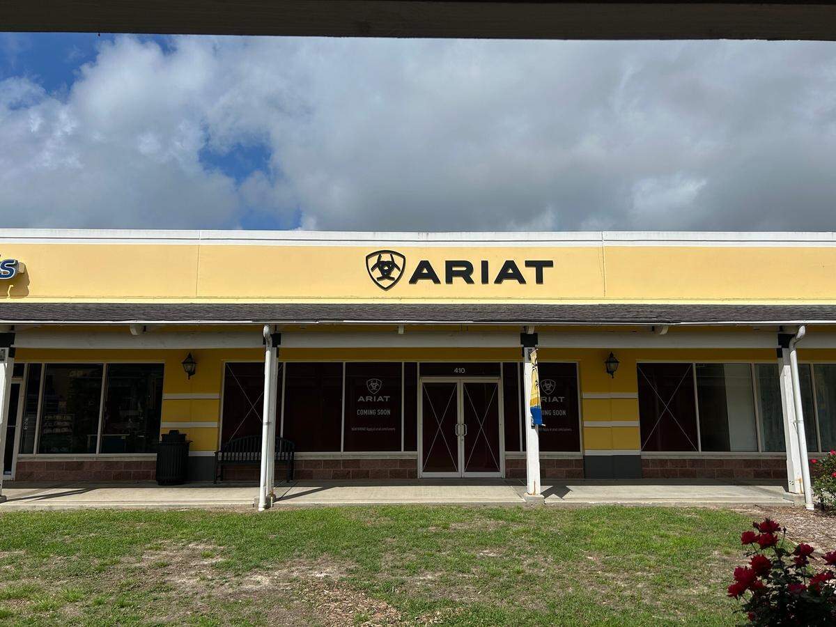 A new Ariat boot and clothing store is opening at Gulfport Premium Outlets. The company has been in business for 30 years, and the outlet offers discounts on name-brand products.