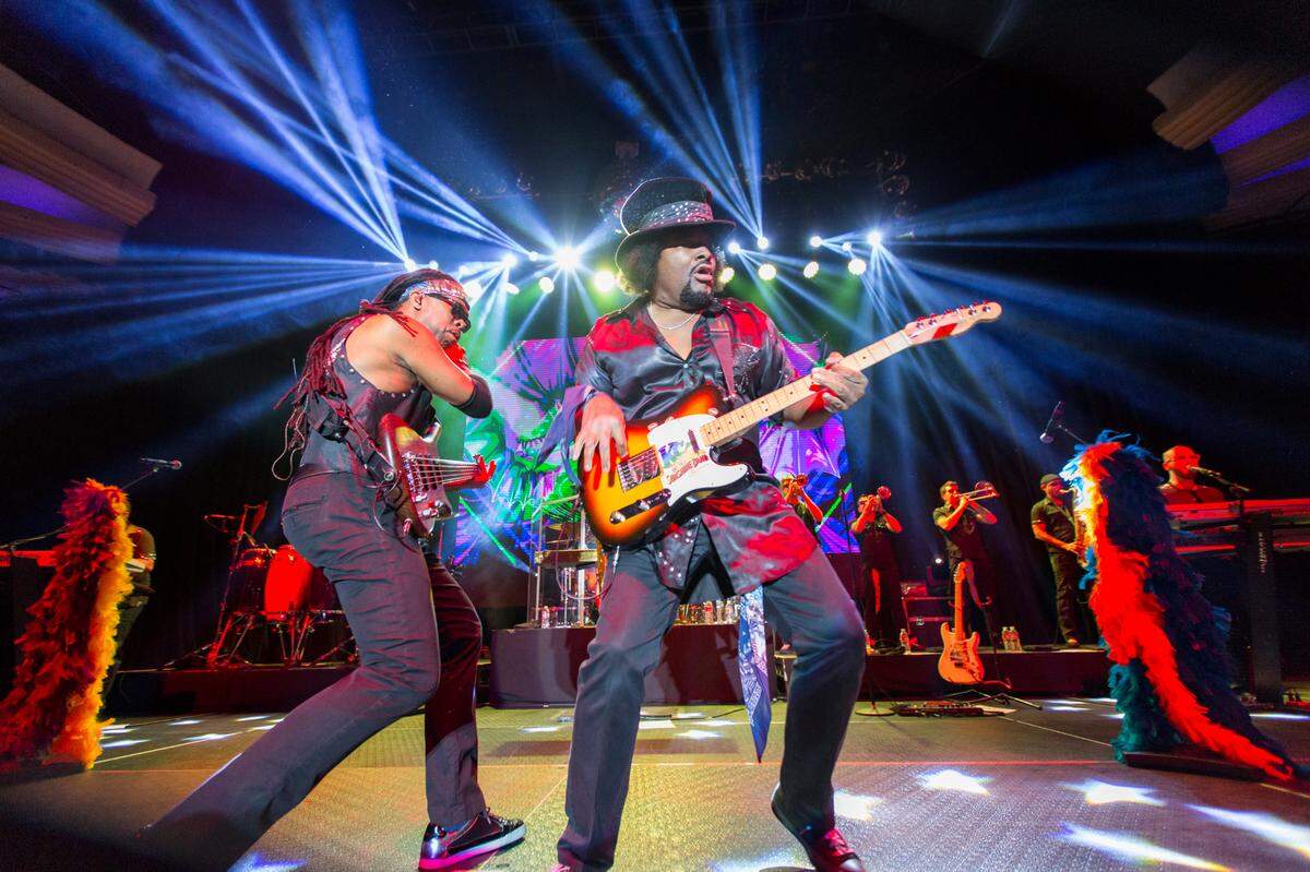 Bassist Steve Lashley and guitarist Jeffery Reeves of KC and the Sunshine Band perform at the Palladium in 2013 in Los Angeles. The band is the opening act at the new Sound Amphitheater in April in what’s a busy spring and summer of entertainment in South Mississippi.