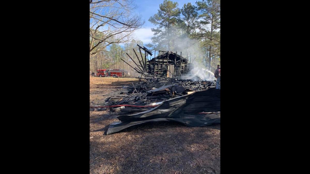 A fire gutted the historic Smith Chapel Church in Bowden, Georgia on Monday afternoon.