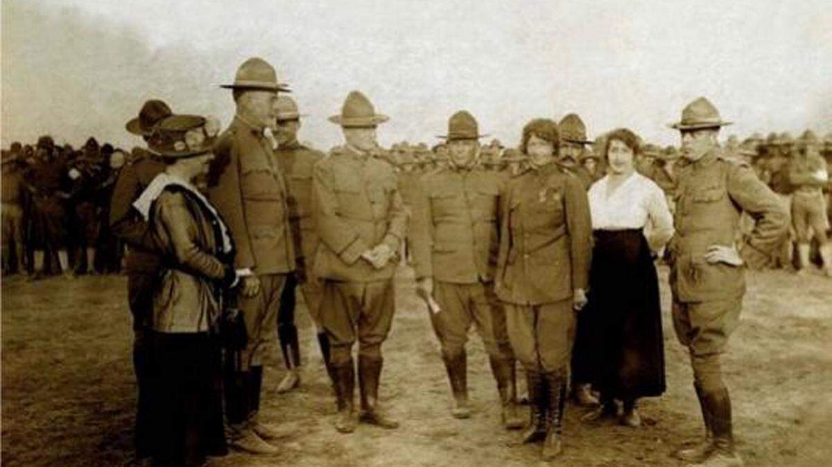 COURTESY PAUL JERMYNThose identified in this photo are Maj. Gen. William H. Sage and his wife on the right and Ruth Law, who is fourth from right.