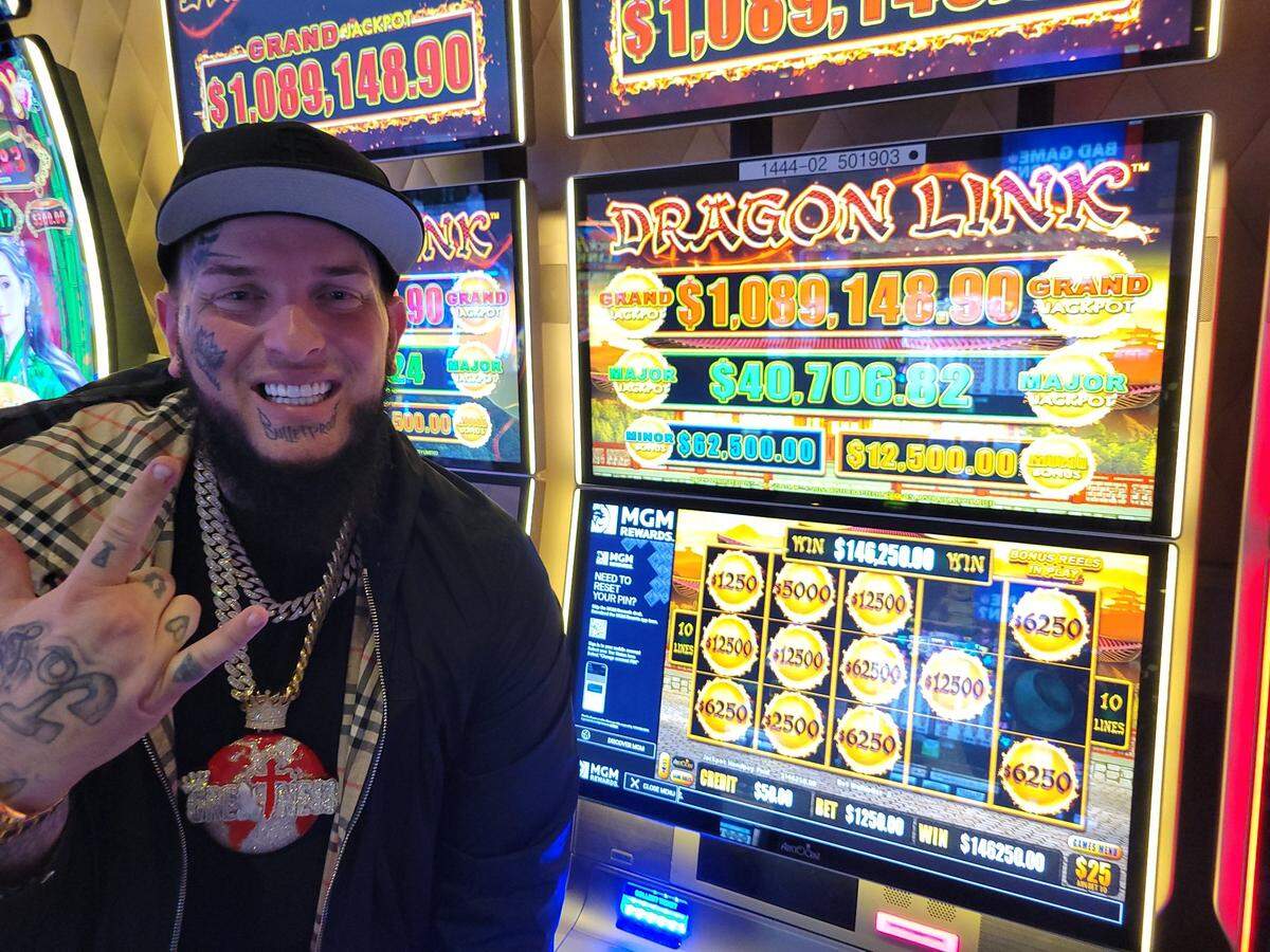 Jason Jenson, better known as “Greatness Reinvented” on YouTube, hit the jackpot on a high limit Dragon Link slot around 7 a.m. Tuesday at the Beau Rivage Resort and Casino in Biloxi.