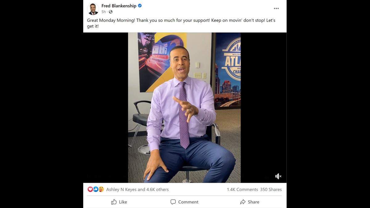Georgia news anchor Fred Blankenship is back on the air two weeks after battling a breakthrough case of COVID-19.