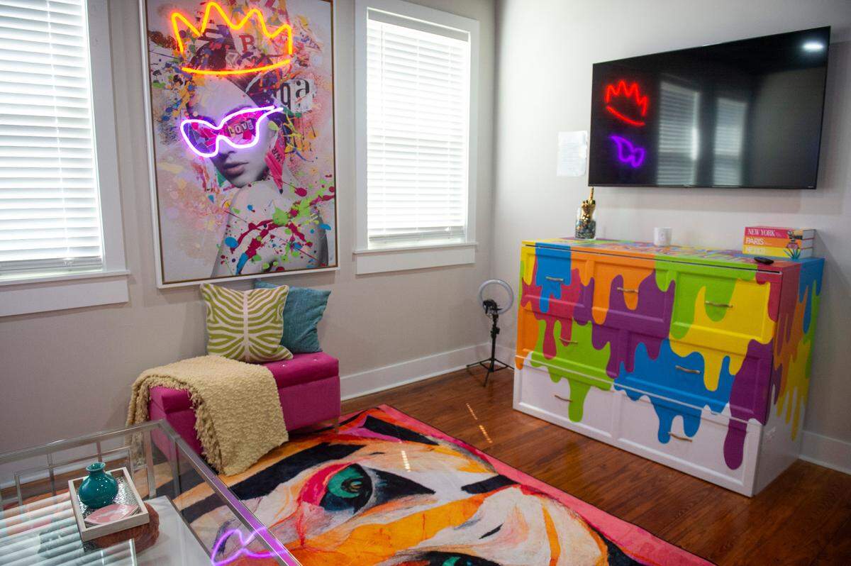 A suite named for St. Catherine of Bologna, the patron saint of artists, at The Sanctuary in Biloxi on Wednesday, April 16, 2025.