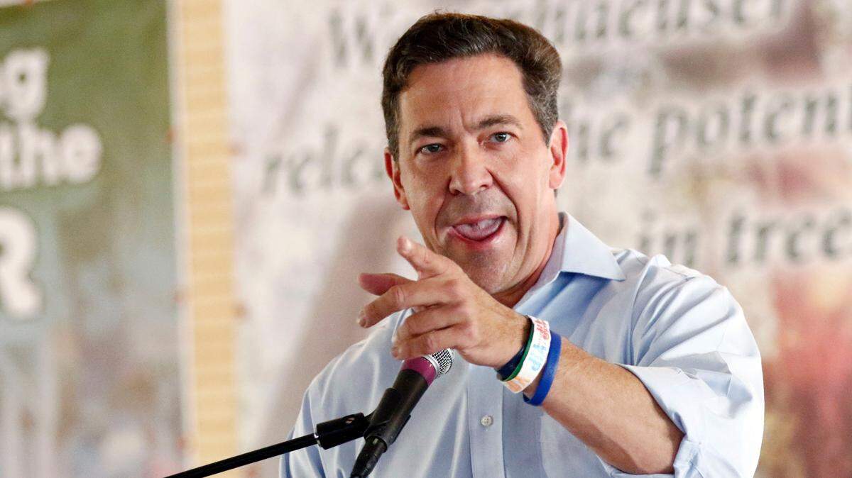 Republican State Sen. Chris McDaniel, R-Ellisville, a candidate in a special election to fill the final two years of a term started by Republican U.S. Sen. Thad Cochran of Mississippi, challenges voters to keep a conservative hold the White House, with his election, Thursday, Aug. 2, 2018, at one of the biggest political events of the year in the state, the Neshoba County Fair, in Philadelphia, Miss.