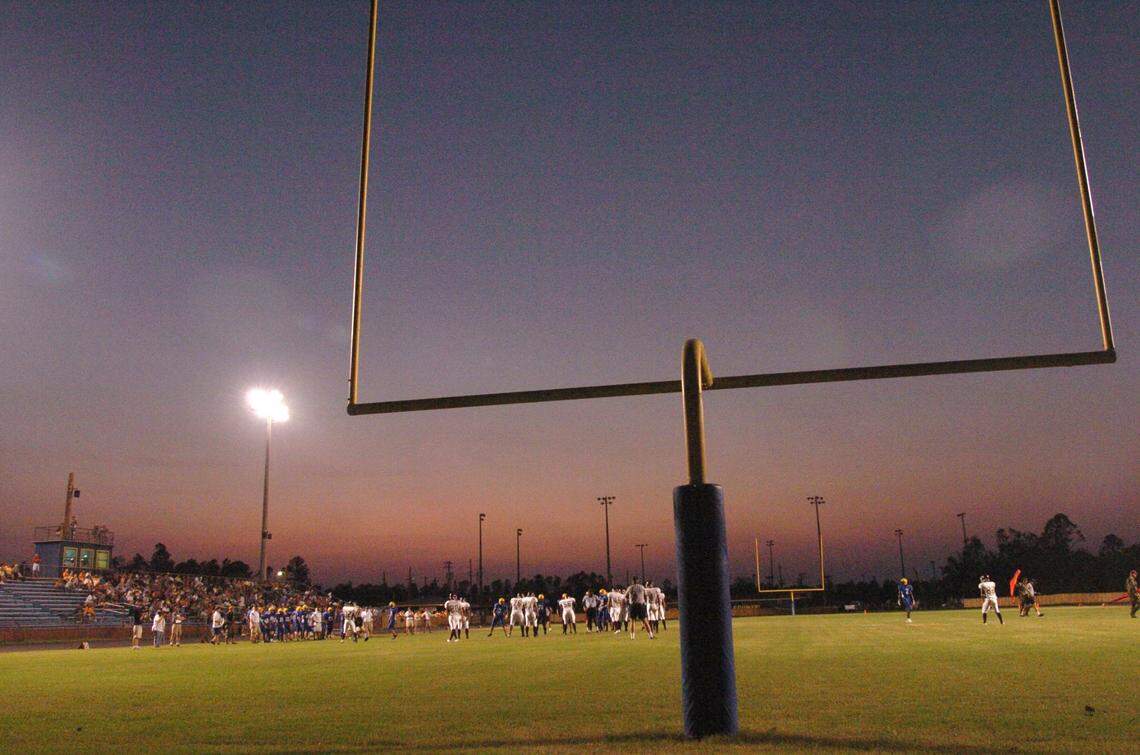 McCullough Stadium in Bay St. Louis one month after it was covered in three feet of water from Hurricane Katrina.
