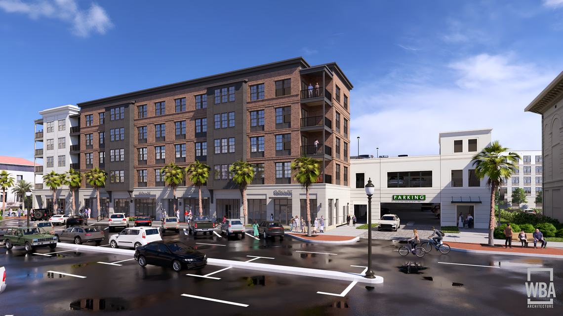 Multi-family housing at the new Gulfport Town Center will provide views of the beach and the downtown, where residents and visitors can walk to all the restaurants, shops and attractions. 