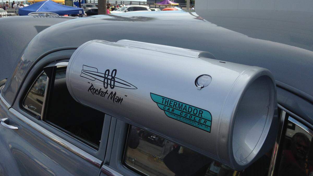 MASKED CRUISER/SPECIAL TO THE SUN HERALD 
 How many remember this vintage AC unit? It was seen keeping an Oldsmobile cool at Cruisin' The Coast on Saturday, Oct. 10, 2015.