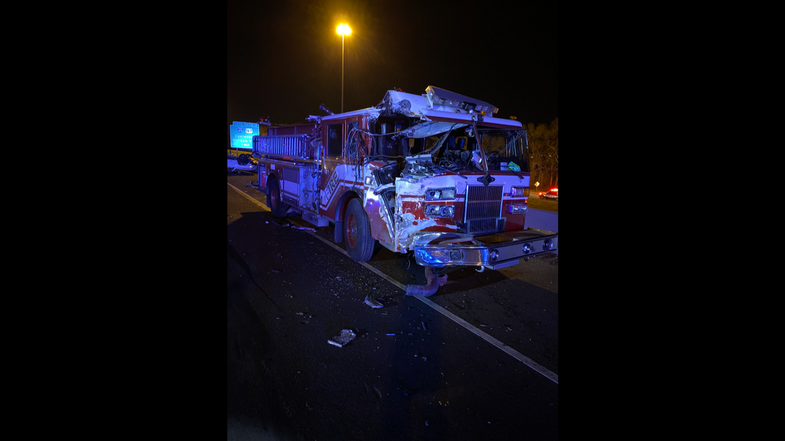 The drunk semi-truck driver crashed into a Lafayette, Louisiana, fire department truck on I-10, police said. A fireman jumped off an overpass.