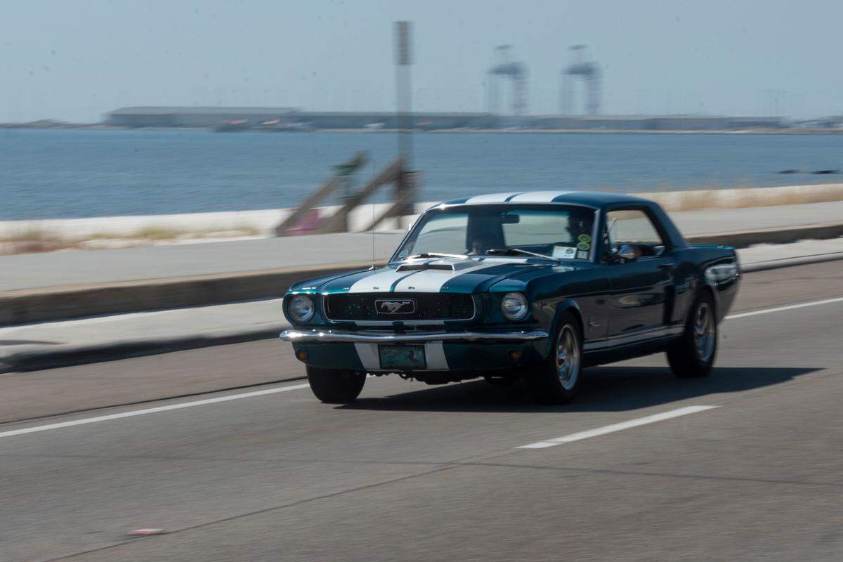 Cruisers drive Beach Boulevard in Gulfport during Cruisin’ the Coast 2022.