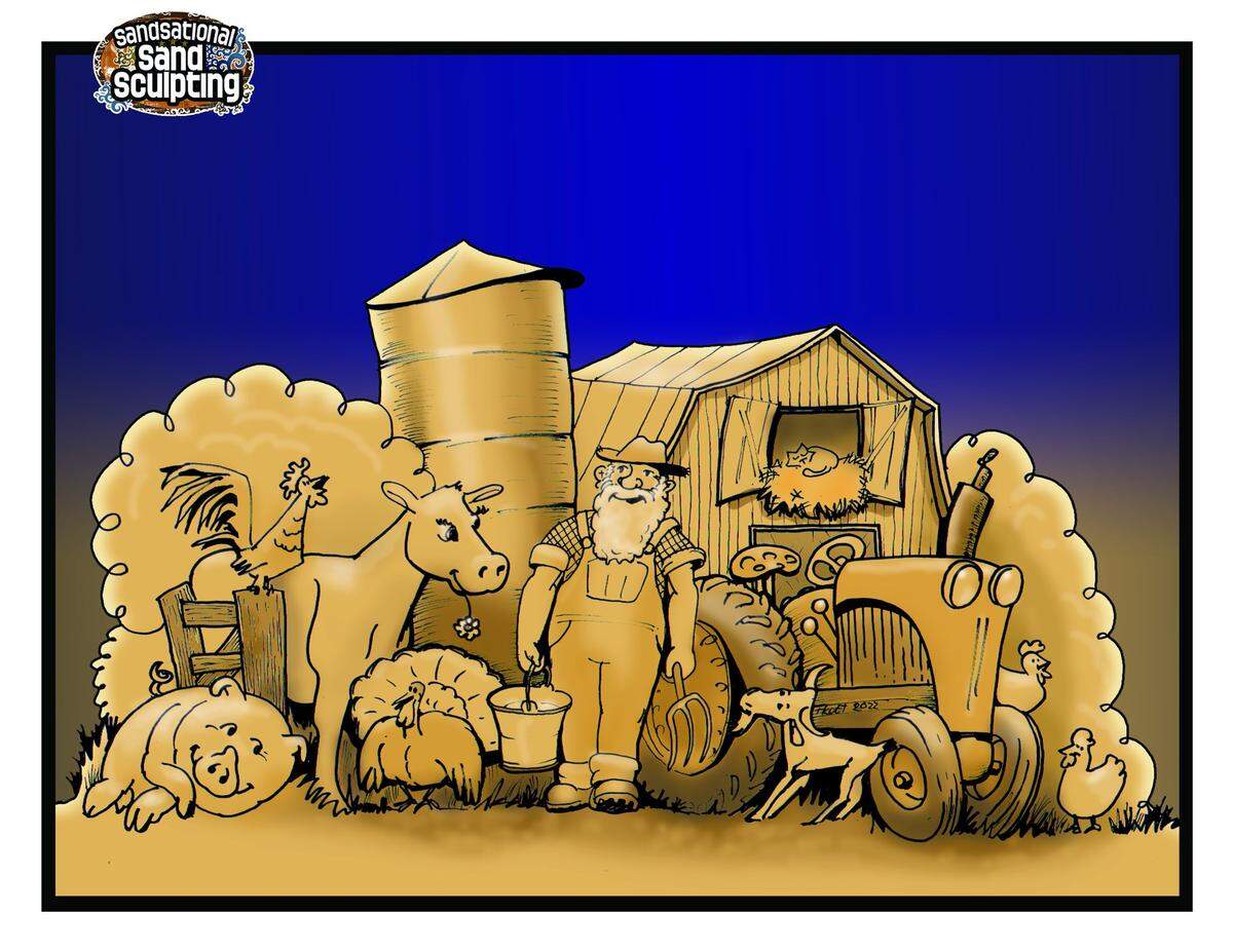 A Sandsational Old McDonald’s Farm is this year’s sand sculpture being built in early May at Edgewater Mall in Biloxi.