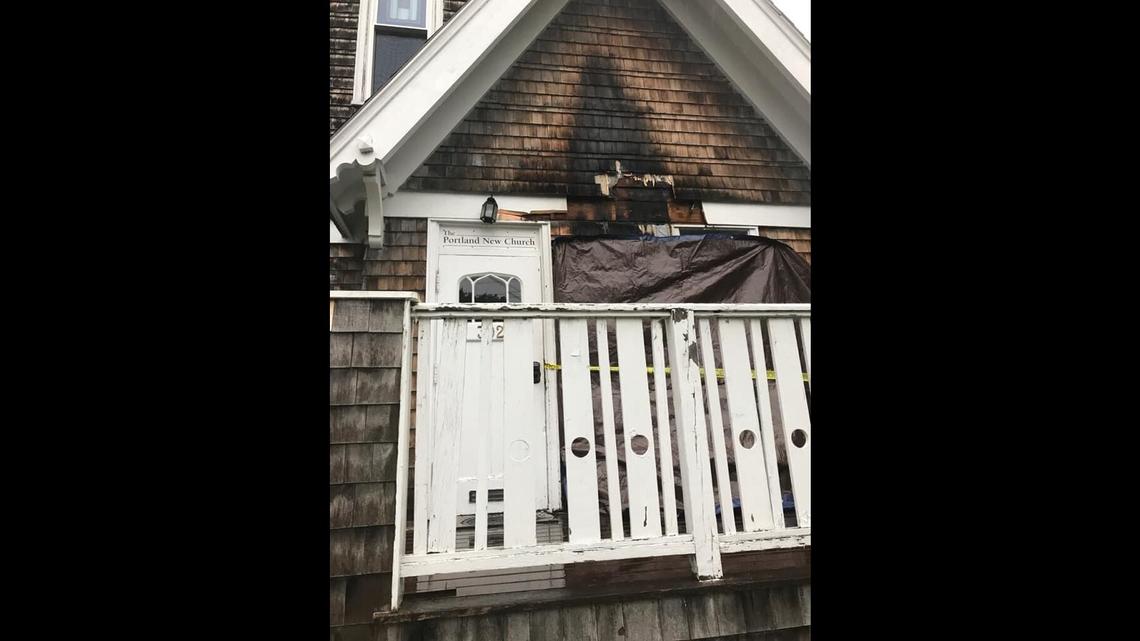 A fire that broke out at a Maine church with a Black Lives Sign hanging in the window is being investigated as possible arson, authorities said.
