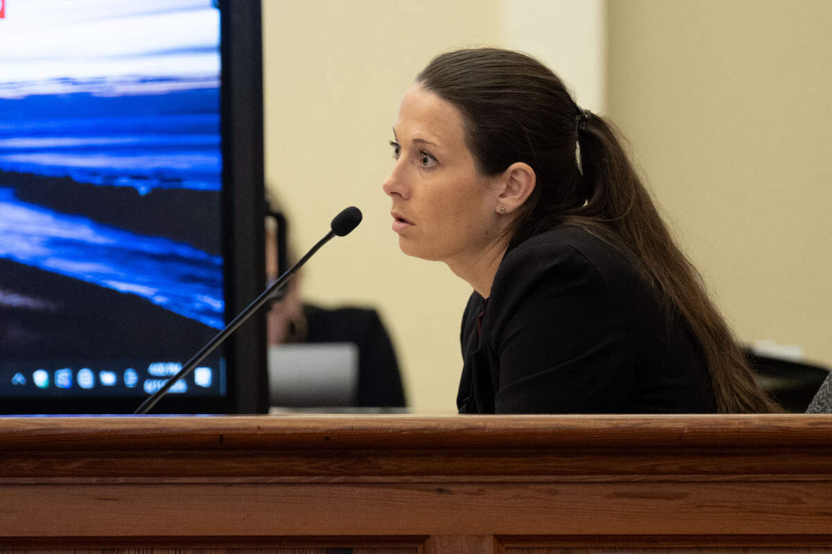 Criminal Investigator Colette Eagan gives a witness testimony Thursday.