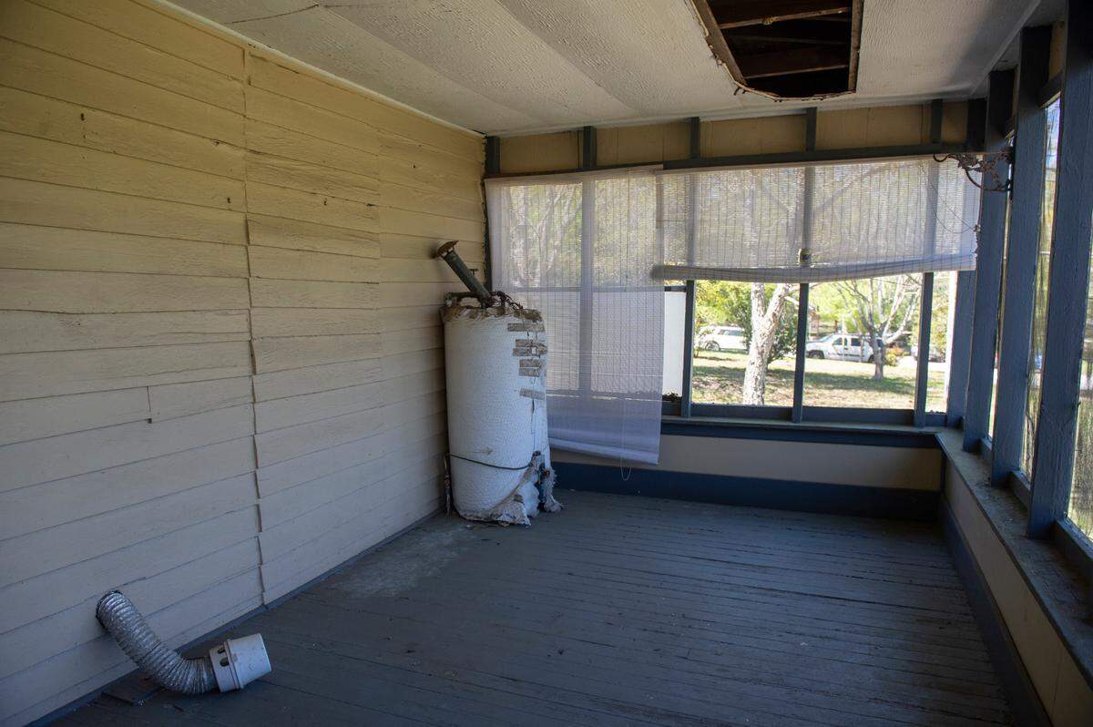 A porch on the back of the Seven Gables house in Ocean Springs on Thursday, March 28, 2024. Hodges plans to remove the porch, which was not part of the original house.