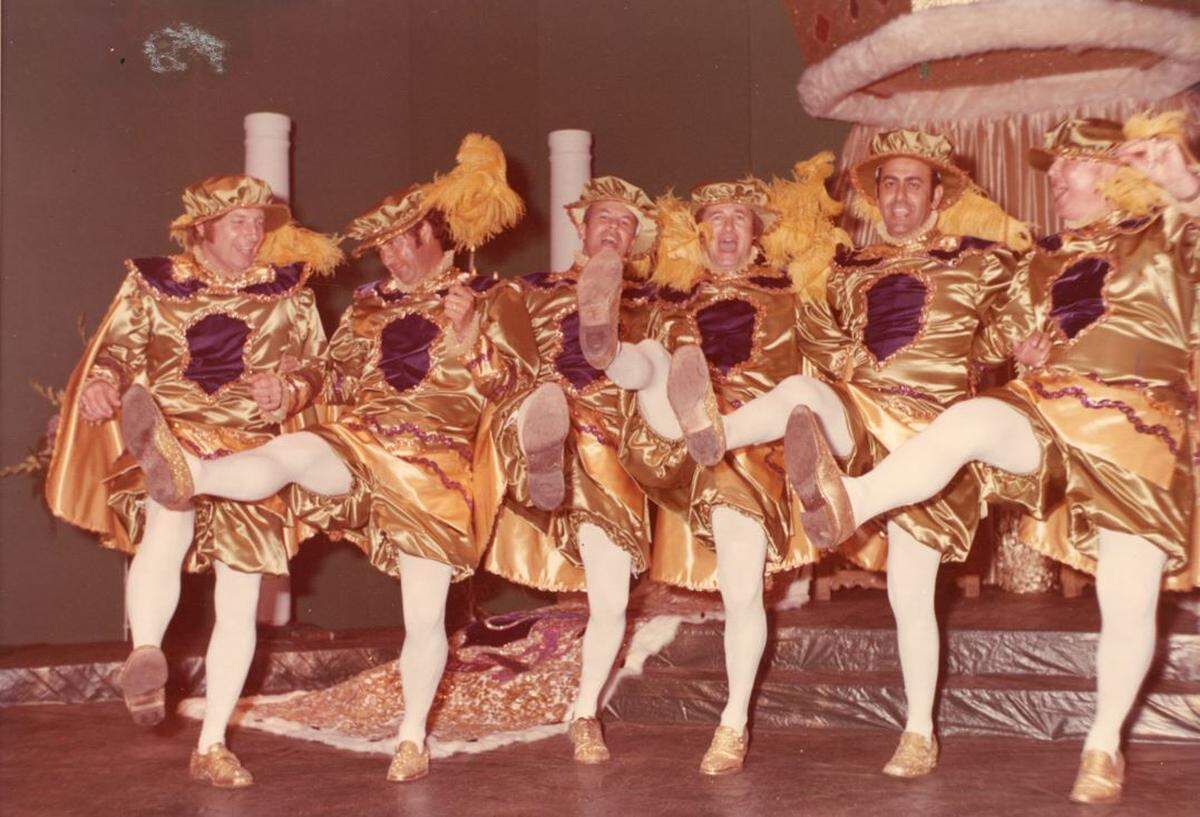 Gulf Coast Carnival Association Ball Dukes are shown in this 1973 photo from the Walter Fountain collection.