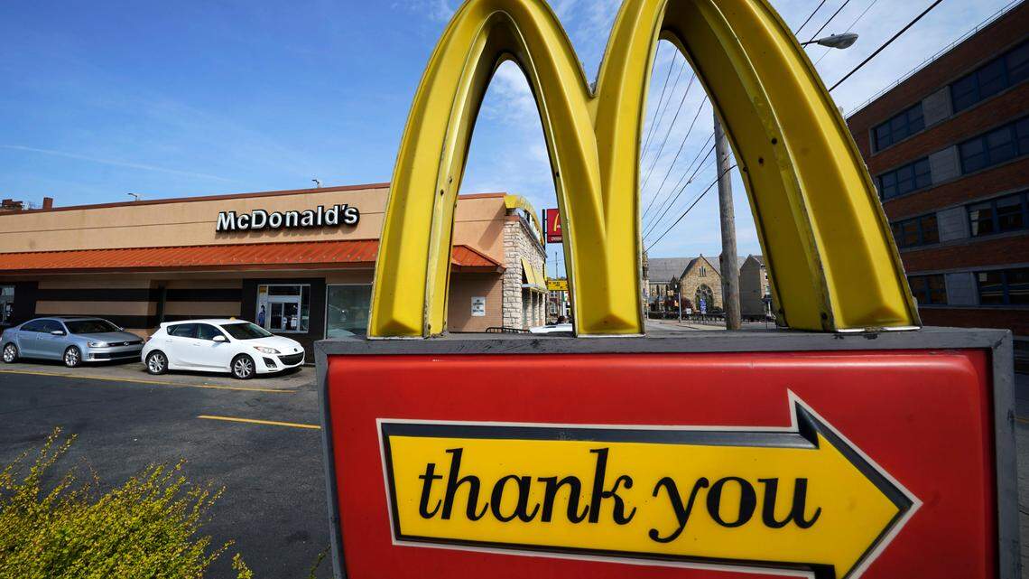 McDonald’s announced plans to remove self-serve beverage fountains from restaurants by 2032 in favor of a more consistent ordering experience. (AP Photo/Gene J. Puskar, File)
