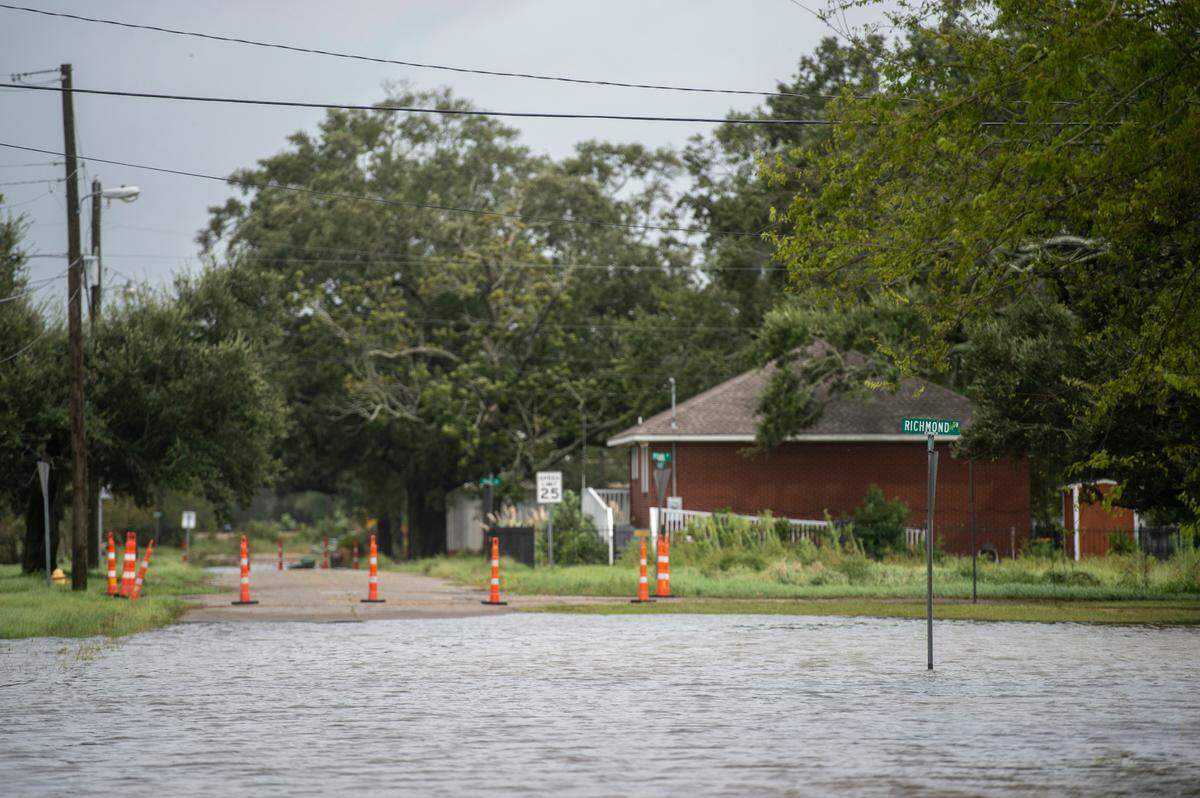 Flooding from Hurricane Ida on Richmond Driver in Biloxi on Monday, Aug. 30, 2021