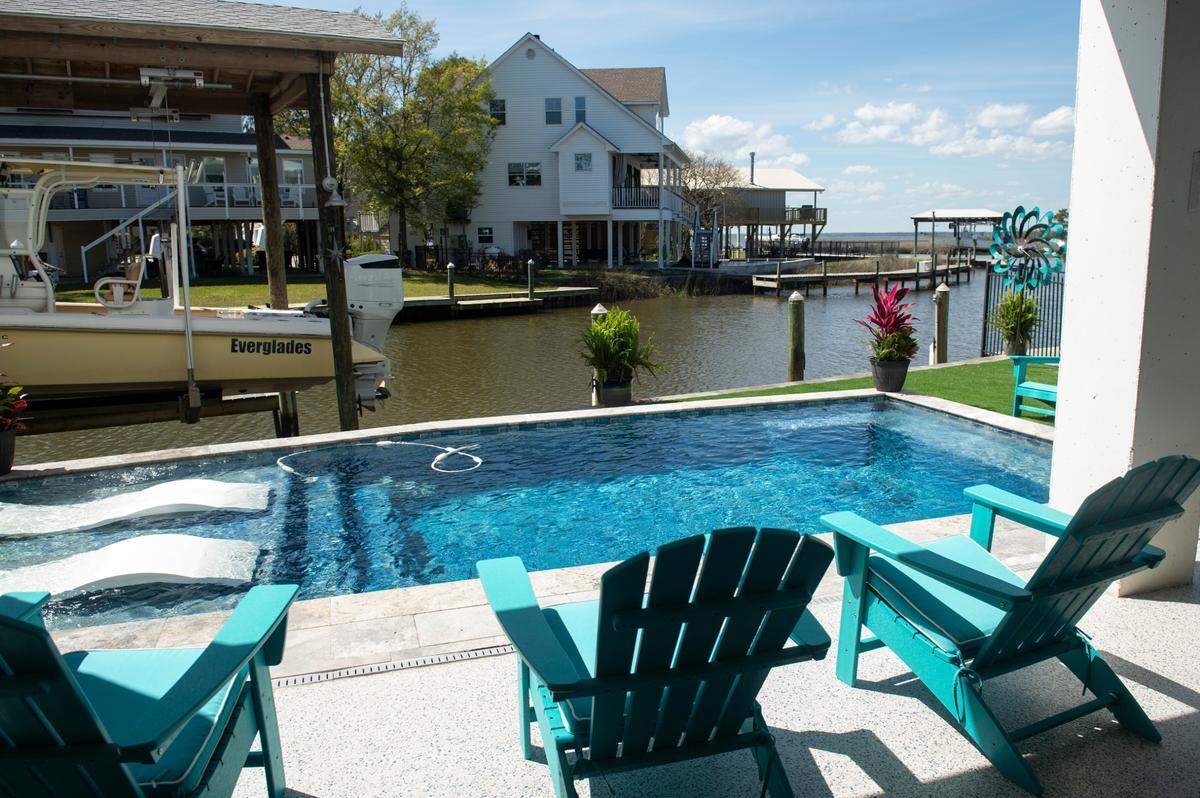 The backyard of Meresa Morgan at her home in the Timber Ridge subdivision in Pass Christian on Tuesday, March 25, 2025.