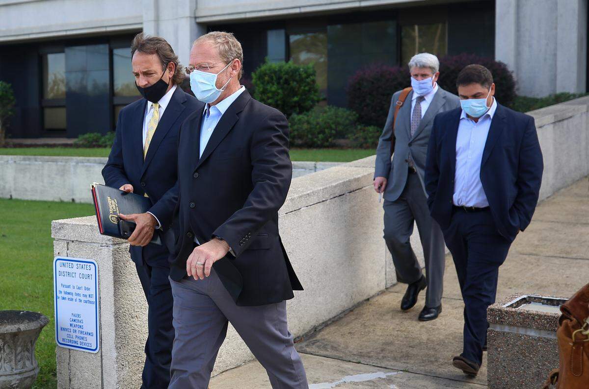 Jeffrey Rollins and Dempsey Bryan Levi pleaded guilty to one count each of conspiracy to defraud the federal government before Judge Keith Starrett at the William M. Colmer federal courthouse in Hattiesburg, Wednesday, Oct. 14, 2020.
