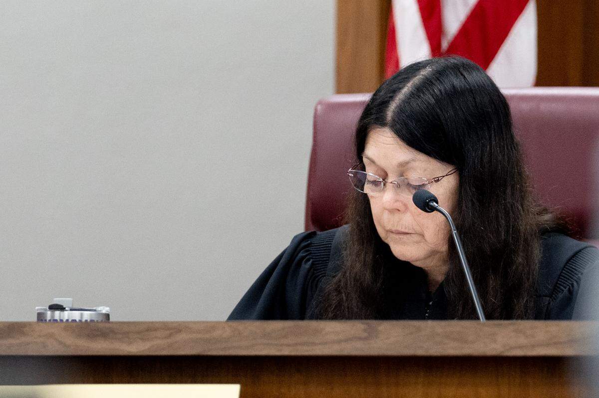 Judge Lisa Dodson sits on the bench in Harrison County Circuit Court in Biloxi on Thursday, Feb. 19, 2026.