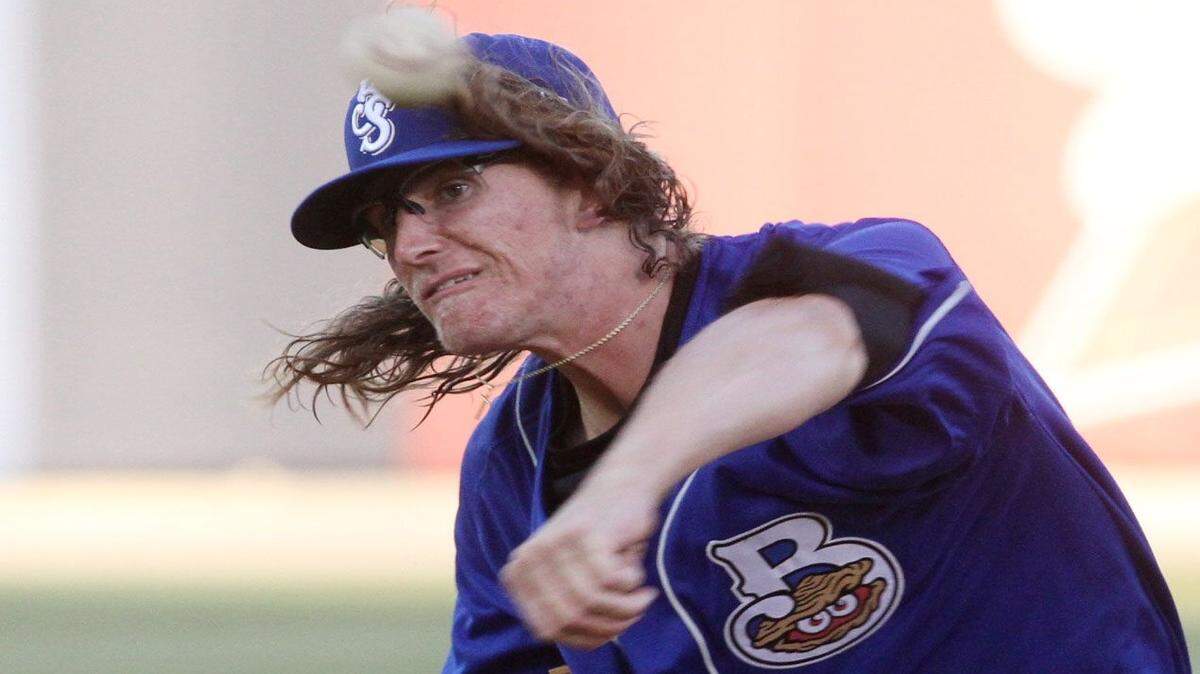 JOHN FITZHUGH/SUN HERALD 
 Biloxi Shuckers pitcher Josh Hader throws in the first inning of their game against Chattanooga at MGM Park in Biloxi on Thursday April 7, 2016.