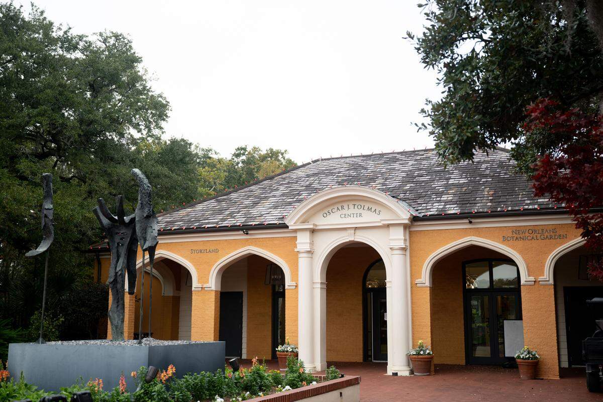 The entrance to the New Orleans Botanical Gardens in City Park is seen Wednesday.