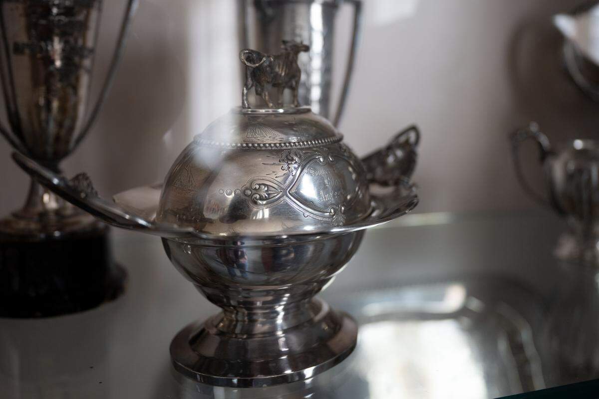 A boating trophy from 1870 at the Biloxi Yacht Club in downtown Biloxi.