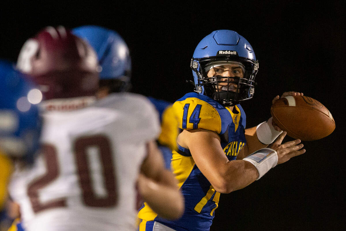 Resurrection quarterback Max Askew throws a pass during a game against Richton at Gautier High School in Gautier on Friday, Oct. 14, 2022.