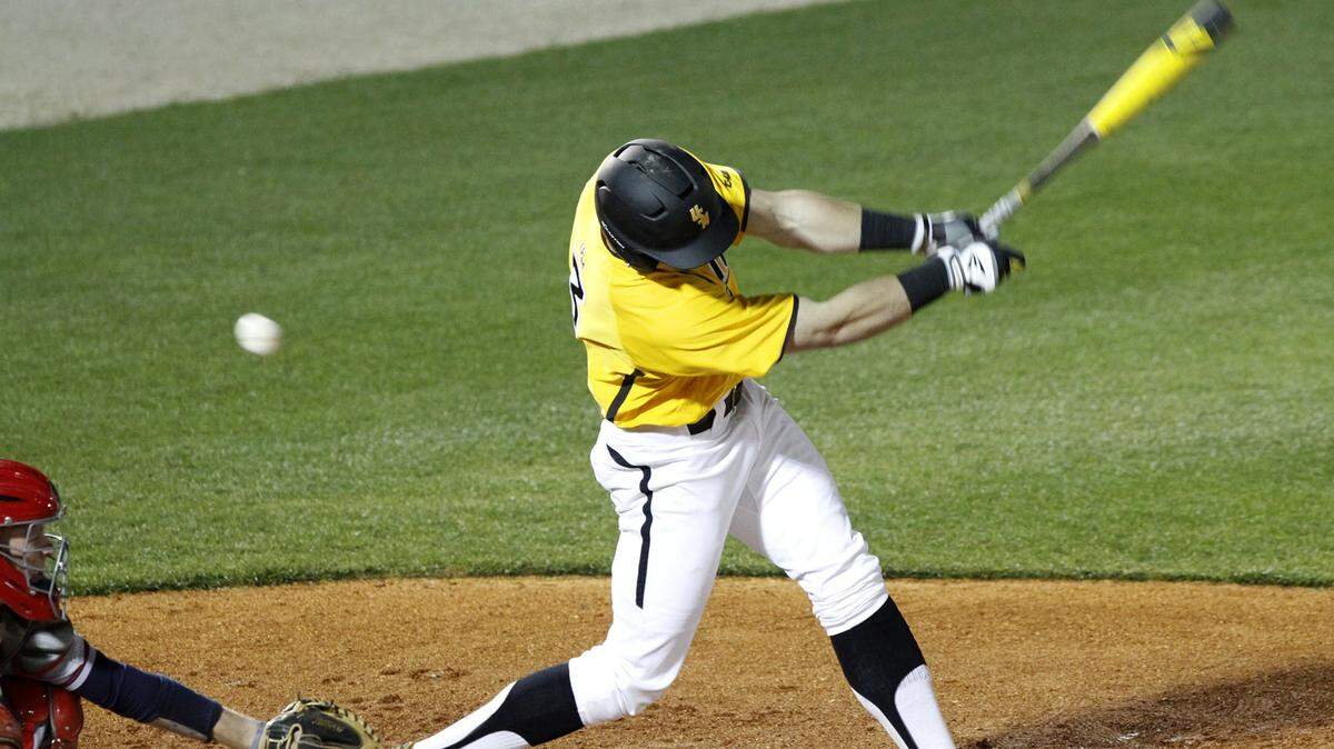 TIM ISBELL/SUN HERALD 
 Gulport product Daniel Keating fouls off a pitch against South Alabama on March 2 in Biloxi. Keating and the rest of his Southern Miss teammates open Conference USA play at Marshall Friday.