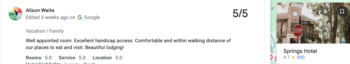 Springs Hotel in Ocean Springs has a 4.7-star rating on Google reviews.