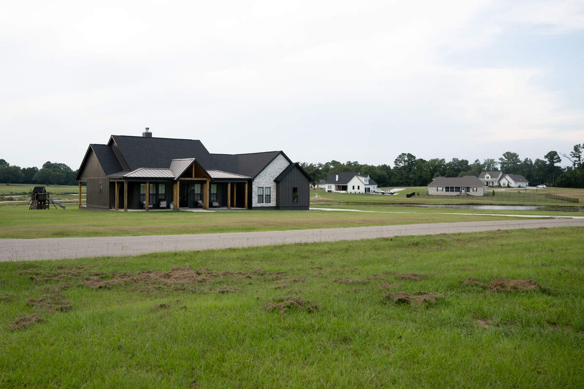 New houses in the Derby Place subdivision in Kiln on Wednesday, Sept. 17, 2025. The area’s population has grown by 30 percent in the last decade, according to the Census Bureau, as storm risks and insurance costs rise on the waterfront.