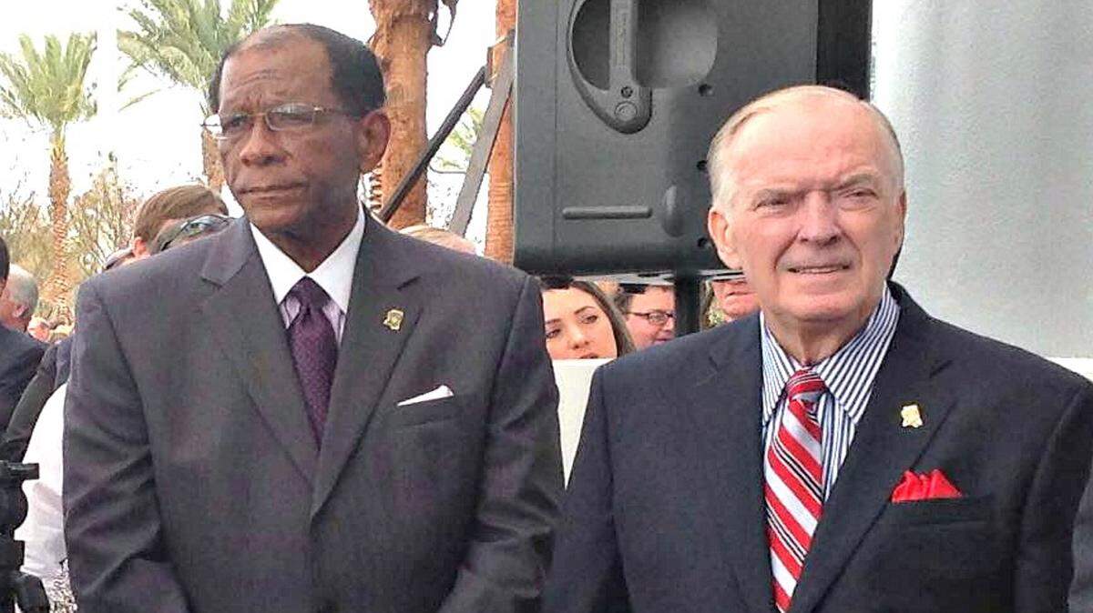 MARY PEREZ/SUN HERALD 
 Attending the opening of Scarlet Pearl Casino in D'Iberville in December are Mississippi Gaming Commissioners Jerry Griffith Sr., left, and Chairman Al Hopkins. They along with Tom Gresham were all appointed to the Gaming Commission this year.